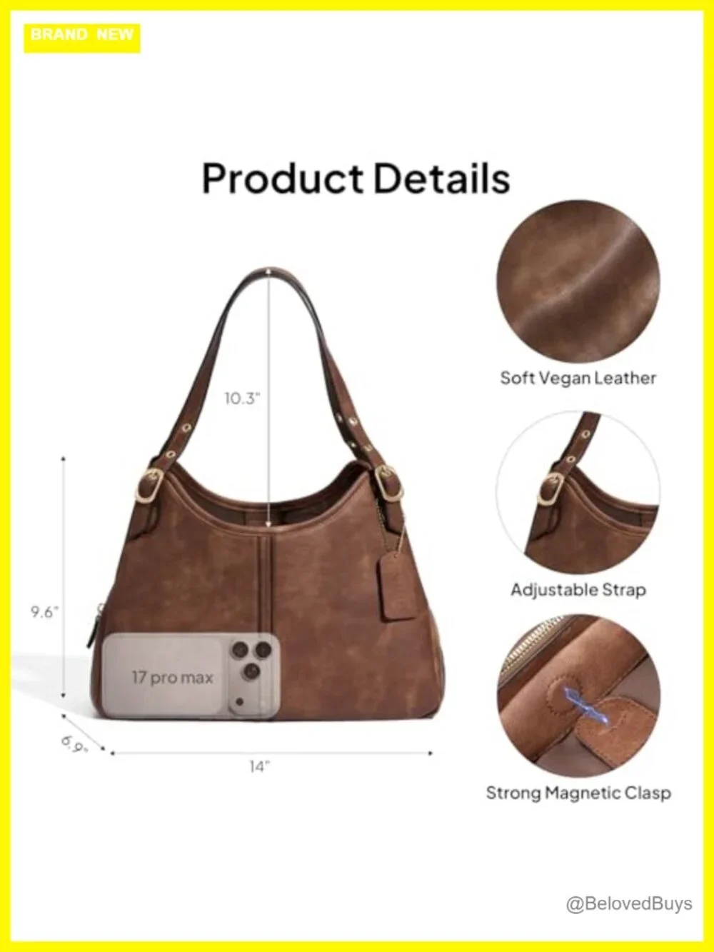 Vintage PU Leather Shoulder Bag Hobo Handbag